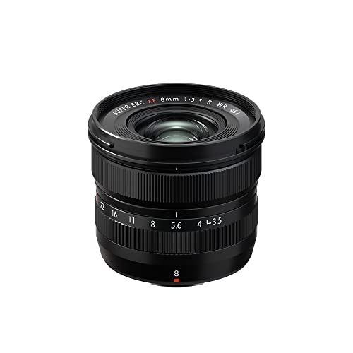 【中古】「ほぼ新品」富士フイルム(FUJIFILM) X 取り替えっこ水晶体 フジノン 単興味の中心 最広角 パウダーコンパクト 8粍 F3.5 防塵防滴耐低温 絞り輪っか 黒いこと F XF8MMF3.5 R WR