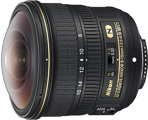 【中古】「ほぼ新品」Nikon AF-S FISHEYE NIKKOR 8-15粍 f/3.5-4.5E ED F/4.5-29 くっ付けるズームカメラレンズ 黒いこと