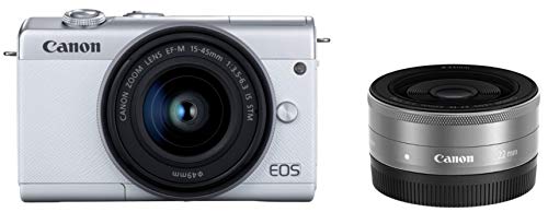【中古】Canon 鏡鑑受け答え一眼写真器 EOS M200 ダブルレンズキット 白いこと EOSM200WH-WLK デジタルカメラ-カメラ・ビデオカメラ・光学機器-TV・オーディオ・カメラ