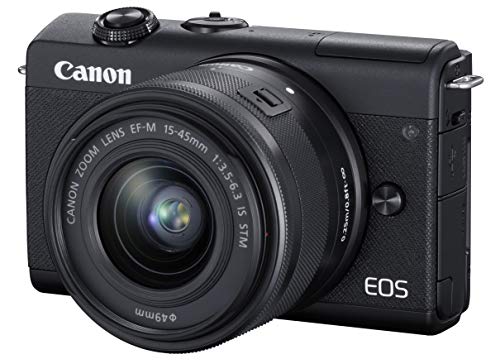 【中古】「非常に良い」Canon ミラーレス一眼カメラ EOS M200 標準ズームキット ブラック EOSM200BK-1545ISSTMLK|オマツリライフ別館