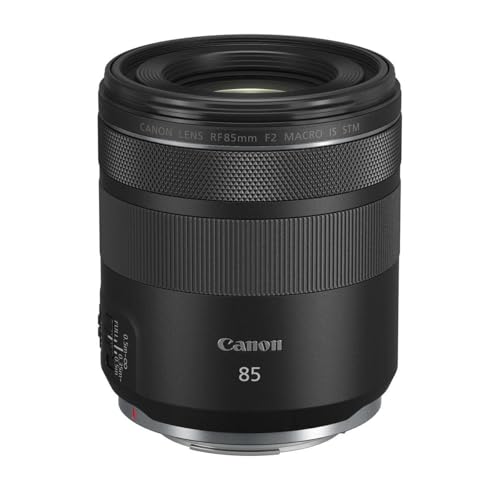 【中古】「ほぼ新品」Canon RF 85粍 F2 マクロ命令はSTM、パウダーコンパクト中望遠黒いこと水晶体(4234C002)。
