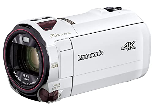 【中古】パナソニック 4K テレビカメラ 64GB 光学20倍望遠レンズ ピュアホワイト HC-VX992MS-W