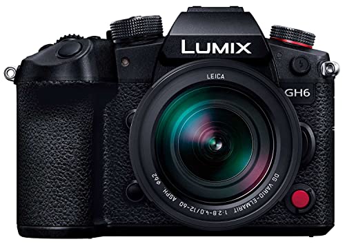 【中古】パナソニック(Panasonic) 銀鏡受け答え一眼写真機 ルミックス GH6L 水晶体一揃いの道具 判定基準望遠レンズ属する 黒いこと DC-GH6L