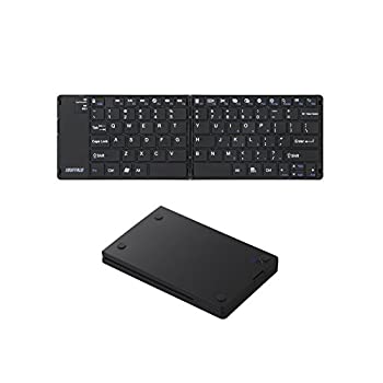 【中古】「未当て嵌める品」iBUFFALO Bluetooth3.0相応う 折りたたみ鍵盤 入れもの付き添い人 黒いこと （PlayStation4なおなお書き4 動くこと突きとめる済） BSKBB15BK