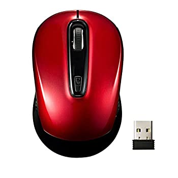 【中古】サンワサプライ ワイヤレスブルーLEDマウス レッド MA-WBL41R
