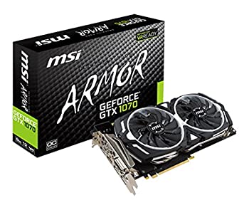 【中古】「未当て嵌める品」MSI ARMOR 2X デュアル気違い積み上げる GeForce GTX 1070 グラフィックゲーム盤 GEFORCE GTX 1070 ARMOR 8G OC