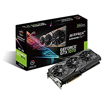 【中古】「未当て嵌める品」ASUS R.O.G. STRIXつづき物 NVIDIA GeForce GTX1070積み上げる映像媒体歌留多 厚地の外套時辰儀 記憶装置8GB STRIX-GTX1070-O8G-GAMING