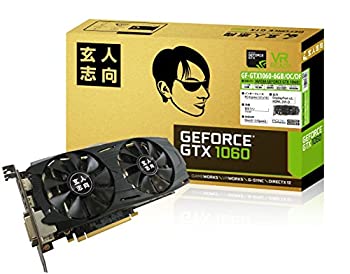 【中古】「ほぼ新品」玄人志向 ビデオカードGEFORCE GTX 1060搭載 GF-GTX1060-6GB/OC/DF