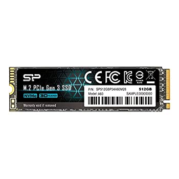 【中古】シリコンパワー SSD 512GB 3D NAND M.2 2280 PCIe3.0×4 NVMe1.3 P34A60シリーズ SP512GBP34A60M28|オマツリライフ別館