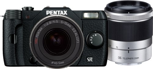 【中古】「非常に良い」PENTAX デジタルミラーレス一眼 Q10 ダブルズームキット [標準ズーム 02 STANDARD ZOOM ・望遠ズーム 06 TELEPHOTO ZOOM] ブラック Q10