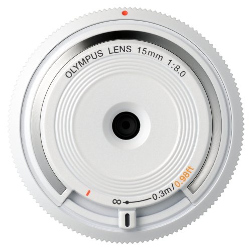 【中古】「非常に良い」OLYMPUS ボディキャップレンズ マイクロフォーサーズ用 ホワイト BCL-1580 WHT