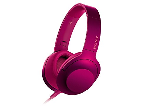 【中古】「非常に良い」ソニー ヘッドホン h.ear on MDR-100A : ハイレゾ対応 密閉型 折りたたみ式 ケーブル着脱式/バランス接続対応 リモコン・マイク付き ボルドーピンク MDR-100