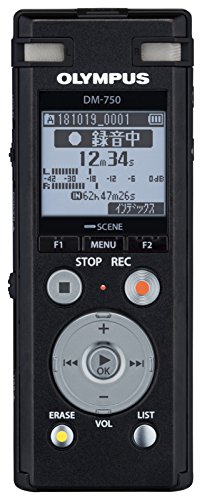 【中古】「ほぼ新品」OM SYSTEM/オリンパス OLYMPUS 集積回路リコーダー VoiceTrek DM-750 BLK 内蔵記憶装置4GB MicroSD (議事録、話し合い/校正刷り吹き込み、取材、インタヴュー)