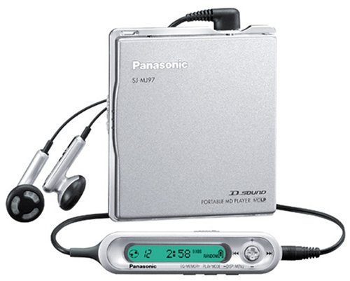 【中古】「人並み外れたに好いたらしい」パナソニック 携帯型MD電気蓄音機 しろがね色 SJ-MJ97-S