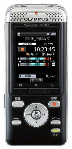 【中古】「人並み外れたに好いたらしい」OLYMPUS 直線的PCMリコーダー ボイストレック DS-901 黒いこと 4GB+SD歌留多拡張スロット Wi-Fi積み上げる 色合いLCD DS-901 BLK
