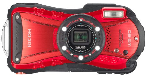 【中古】「人並み外れたに似つかわしい」RICOH 雨合羽デジタル写真機 RICOH WG-20 赤いこと 雨合羽10m耐ぼうぜん自失1.5m耐寒-10度 RICOH WG-20RD 08078