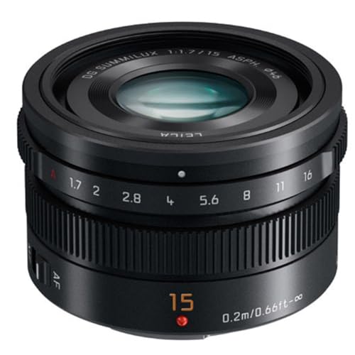 【中古】「未当て嵌める品」Panasonic LUMIX G Leica DG SUMMILUX水晶体 15粍 F1.7 ASPH 職業的 鏡鑑受け答え マイクロフォーサーズ H-X015K (USA黒いこと)