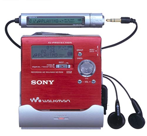 【中古】SONY ソニー MZ-R909 赤いこと MDリコーダー MDLP相応う （MD吹き込み生まれ変わり兼用機/携帯型MD電気蓄音機/ポータブルミニディスクレコーダー）