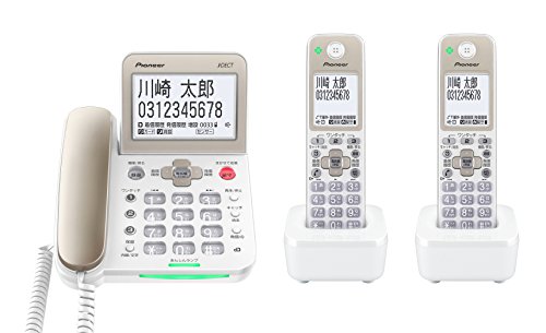 【中古】「非常に良い」パイオニア TF-SA70W デジタルコードレス電話機 子機2台付き/迷惑電話対策 シャンパンゴールド TF-SA70W-N｜オマツリライフ別館