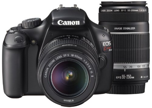 【中古】「人並み外れたに好いたらしい」Canon デジタル一眼二眼レフ写真機 EOS Kiss X50 ダブルズームキット EF-S18-55粍/EF-S55-250粍嘱する 黒いこと KISSX50BK-WKIT