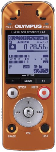 【中古】「非常に良い」OLYMPUS ICレコーダー Voice-Trek 4GB リニアPCM対応 ORG オレンジ LS-7