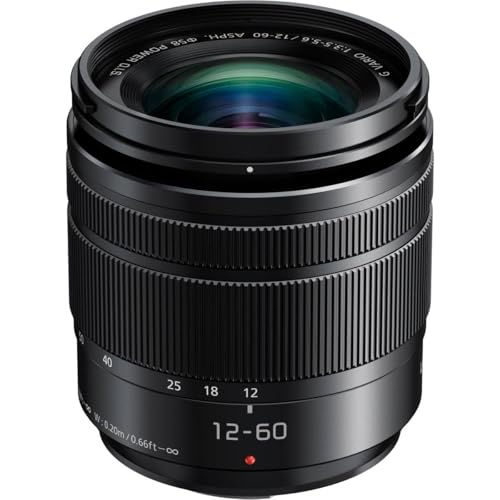 【中古】「ほぼ新品」Panasonic LUMIX G水晶体 25粍 F1.7 ASPH 鏡鑑レスマイクロ4/3 H-H025K (USA黒いこと) 12-60MM 黒いこと H-FS12060