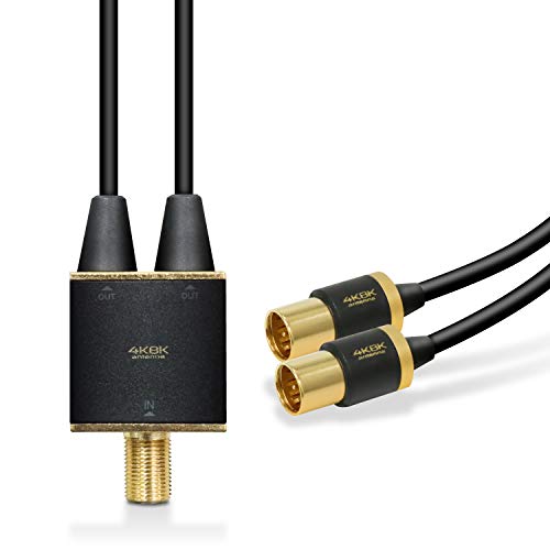 【中古】「ほぼ新品」エレコム 空中線分かちあう器 【 4K 8K相応う 】 有線テレビ一体型 2端子通電型 有線テレビ長0.5m 黒いこと DH-ATD48K05BK