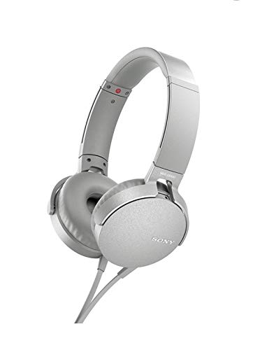 【中古】「未使用品」ソニー ヘッドホン 重低音モデル MDR-XB550AP : 折りたたみ式 リモコン・マイク付き ホワイト MDR-XB550AP W