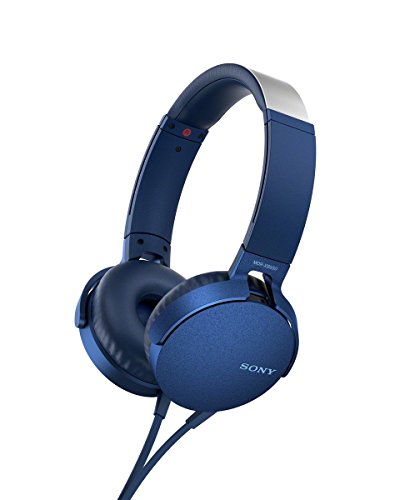【中古】「非常に良い」ソニー ヘッドホン 重低音モデル MDR-XB550AP : 折りたたみ式 リモコン・マイク付き ブルー MDR-XB550AP L