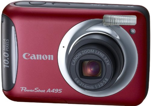 【中古】「非常に良い」Canon デジタルカメラ PowerShot A495 レッド PSA495(RE)