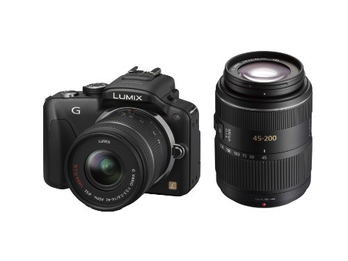 【中古】パナソニック ミラーレス一眼カメラ LUMIX G3 ダブルズームキット エスプリブラック DMC-G3W-K｜オマツリライフ別館