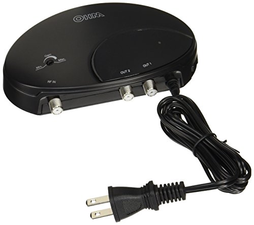 【中古】「未使用品」OHM テレビブースター 地デジ対応 ブラック 外形寸法:約幅151×高さ39×厚さ90ｍｍ AN-0557