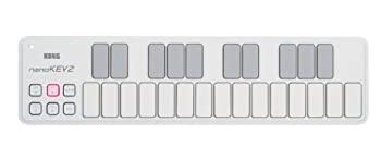 【中古】(非常に良い)KORG 定番 USB MIDIキーボード nanoKEY2 WH ホワイト 音楽制作 DTM コンパクト設計で持ち運びに最適 すぐに始められるソフトウェアライセンス込