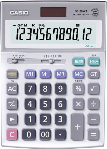 【中古】「非常に良い」CASIO デスク型電卓 時間計算タイプ 12桁 DS-20WT 9,090円