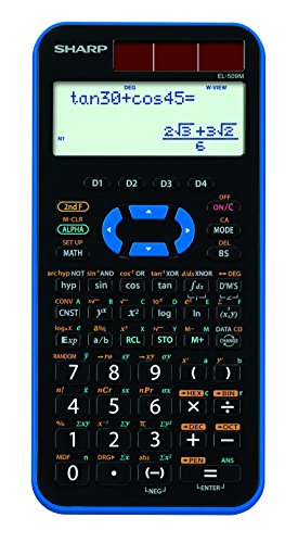 【中古】「非常に良い」シャープ スタンダード関数電卓 ピタゴラス 442関数 ブルー系 EL-509-M-AX