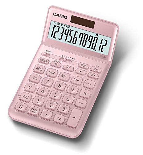 【中古】「未当て嵌める品」カシオ 今めかしい計算器 点火装置さくら色 12桁 ジャスト手合い JF-S200-PK-N