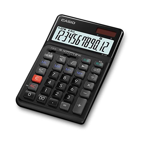 【中古】「未当て嵌める品」カシオ 万物の霊長応用科学計算器 12桁 日数\u0026第四次元数えること役立つこと ジャスト印字機 黒いこと JE-12D-BK-N エコ目じるし御墨付き オフィス機器-その他