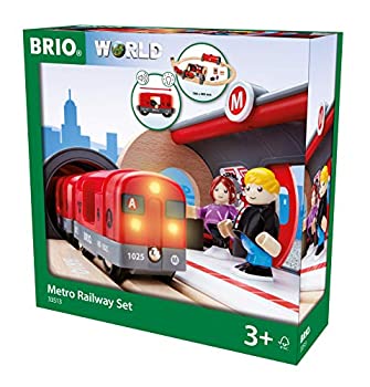 【中古】「ほぼ新品」BRIO (ブリオ) メトロレールウェイセット [ 木製軌跡 手あそび ] 33513