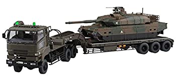 【中古】「ほぼ新品」青島文化教材社 1/72 ミリタリーモデルキットシリーズ No.16 陸上自衛隊 10式戦車 73式特大型セミトレーラー付属 プラモデル