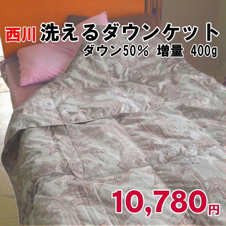 洗えるダウンケット 西川 ダウン50％ 増量 400g ウォッシャブル シングルサイズ 西川 シングルサイズ 洗濯機で洗える羽毛肌布団 洗えて清潔 年中快適 ウォッシャブルダウンケット ダウン50％ 400g入り 洗える羽毛肌掛けふとん ダウンケット シングル 夏 掛け布団