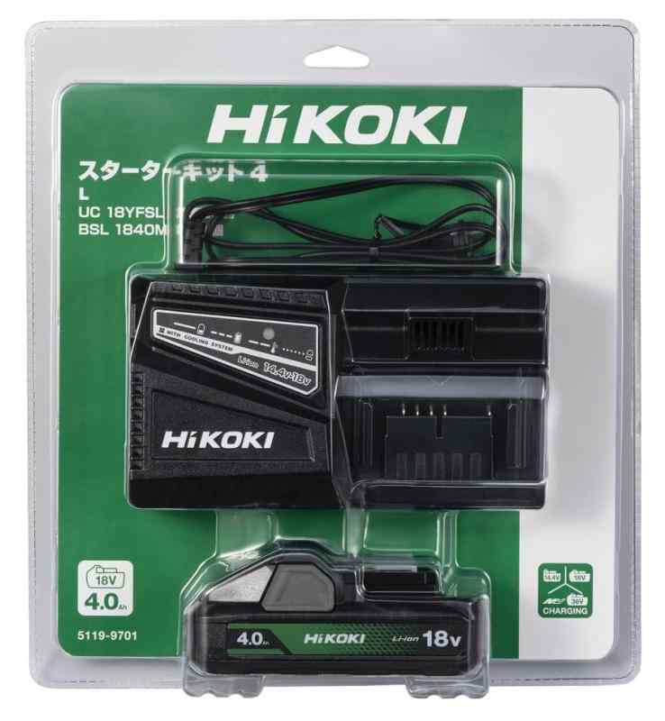 HiKOKI(ハイコーキ) スターターキット4 充電器(UC18YFSL)+18V蓄電池(BSL1840M) UC18YFSL(L)｜シオカゼ商店