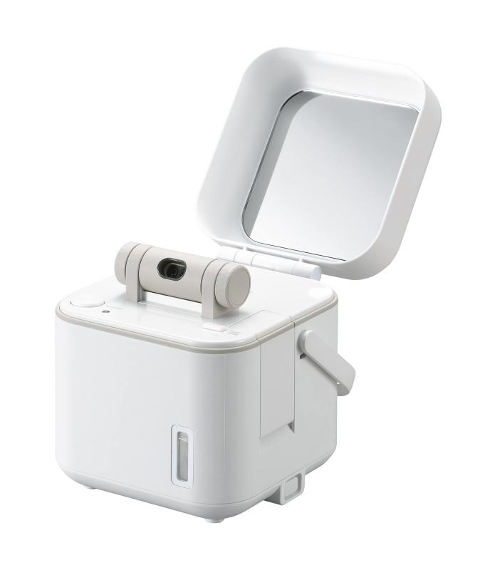 TWINBIRD(ツインバード) スチーマー フェイススチーマー 美顔器 コンパクト イオンスチーム ミラー付 毛穴ケア 水道水対応 パールホワイト 白 ESH-2787W