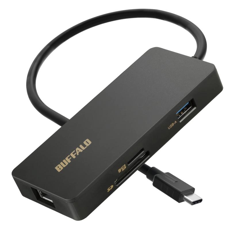 バッファロー USB-C ハブ ドッキングステーション 7-in-1 100W USB PD HDMI 4K LANポート Type-C Type-A USB 3.2 Gen1 高速データ転送 急速充電 microSD SDカードスロット 【 Windo