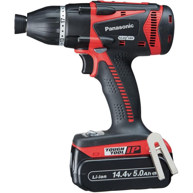 パナソニック(Panasonic) 充電マルチインパクトドライバー 14.4V 5.0Ah電池パック×2個/充電器/ケース付 デュアル (14.4V/18V対応) ドリルドライバー IP56 EZ75A9LJ2F-R レッド