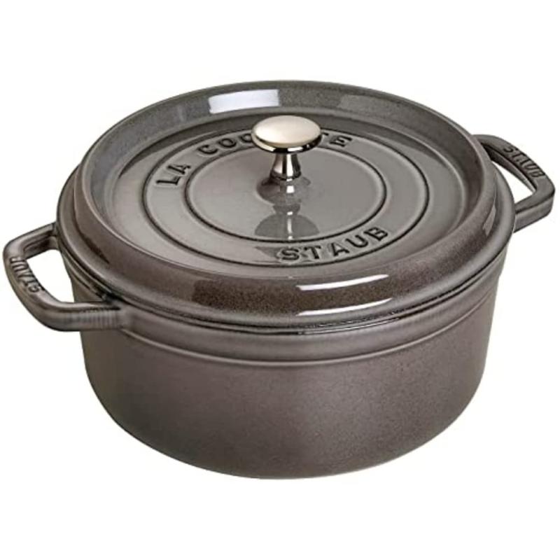 staub ストウブ 「 ピコ ココット ラウンド グレー 26cm 」 大きい 両手 ホーロー 鍋 無水調理 IH対応 La Cocotte Round 40509-312|シオカゼ商店