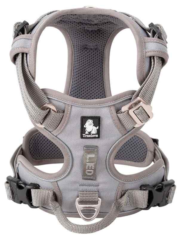 cocomall 2020新型 犬用ハーネス 犬用胴輪 ドッグ ペット用品 ハーネス 3M反射材料 訓練 ナイロン製 小型犬、中型犬、大型犬に向け 通気性 調節可能 (L, グレー)