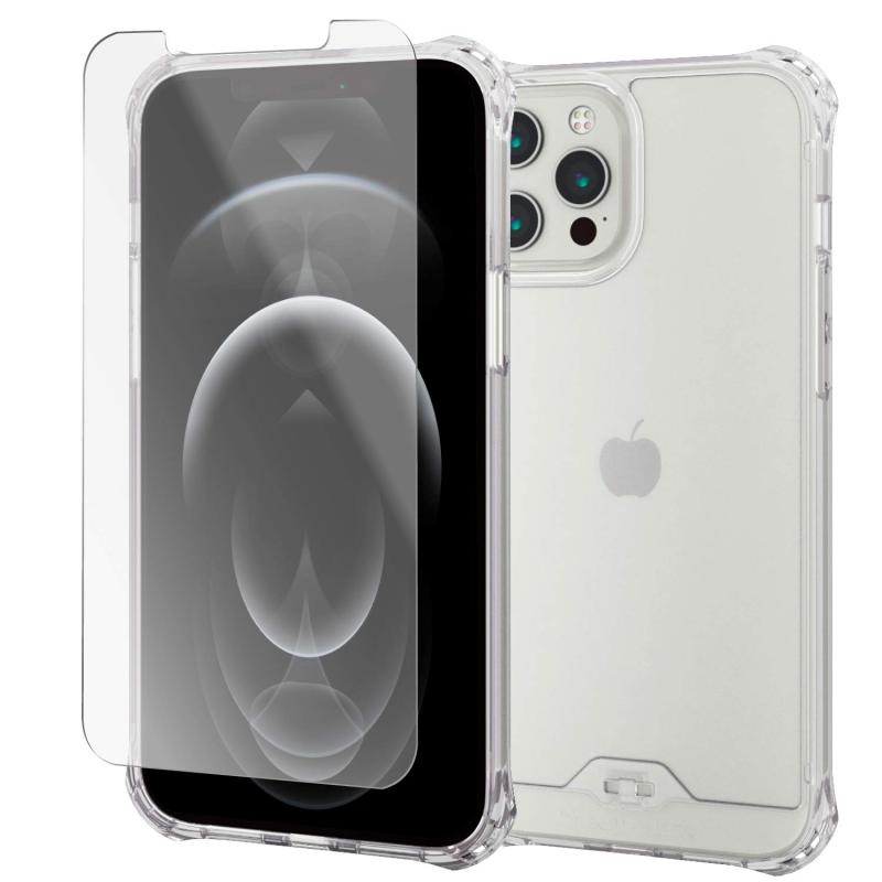 【ケース・フィルムセット】 エレコム iPhone 12 Pro Max ケース Qi充電対応 ハイブリッド ZEROSHOCK インビジブル ガラスフィルム付き クリア エレコム 簡易パッケージ PMWA20CZEROT2CR画像
