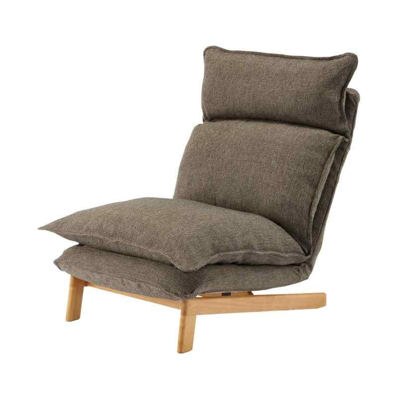 無印良品 ハイバックリクライニングソファ ブラウン 幅74×奥行114～134.5×高さ66.5～89.5cm 1シーター ポリエステル平織 12911005 1人掛け