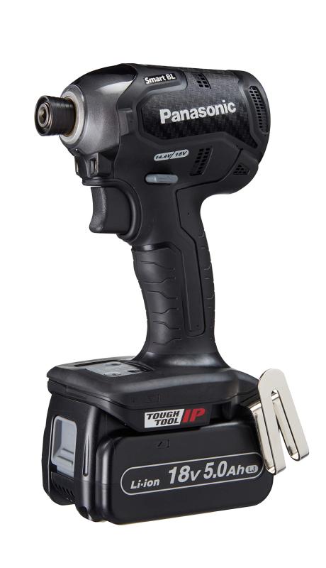 パナソニック 充電インパクトドライバー 18V 5.0Ah電池パック×2個 充電器 大収納ケース付 デュアル (14.4V/18V) スマートBL 170N・m(18V使用時) IP56 EZ76A1LJ2G-B ブラック