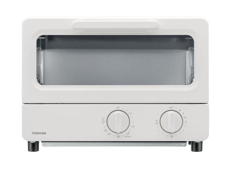 TOSHIBA(東芝) トースター オーブントースター 2枚焼き HTR-PZ3(W) ミルキーホワイト 温度調節機能付き 受皿付き タイマー15分